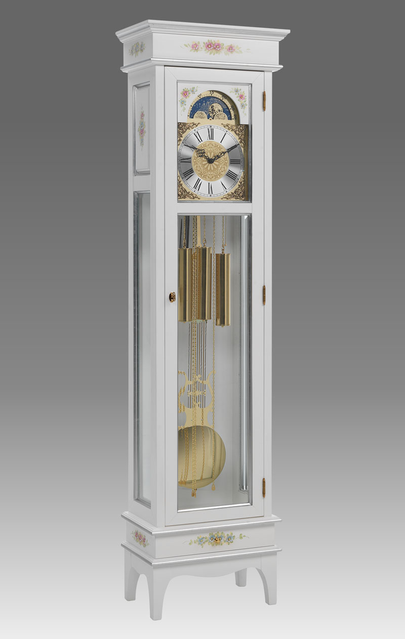 Grandfather clock Art.554/2 lacquered and decorated 1 drawer